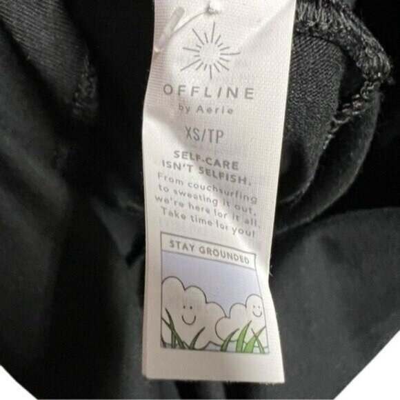 🌻NEW w.tags Offline by Aerie Black Foldover Hi-Rise Flare Leggings Size XS - Picture 7 of 9